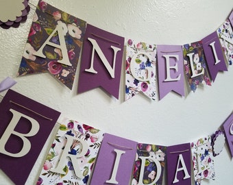 Floral Bridal Banner, Bridal Shower Banner. Wedding Shower Banner, Purple Bridal Shower, Lavender Floral Bridal Shower Decorations, Purple