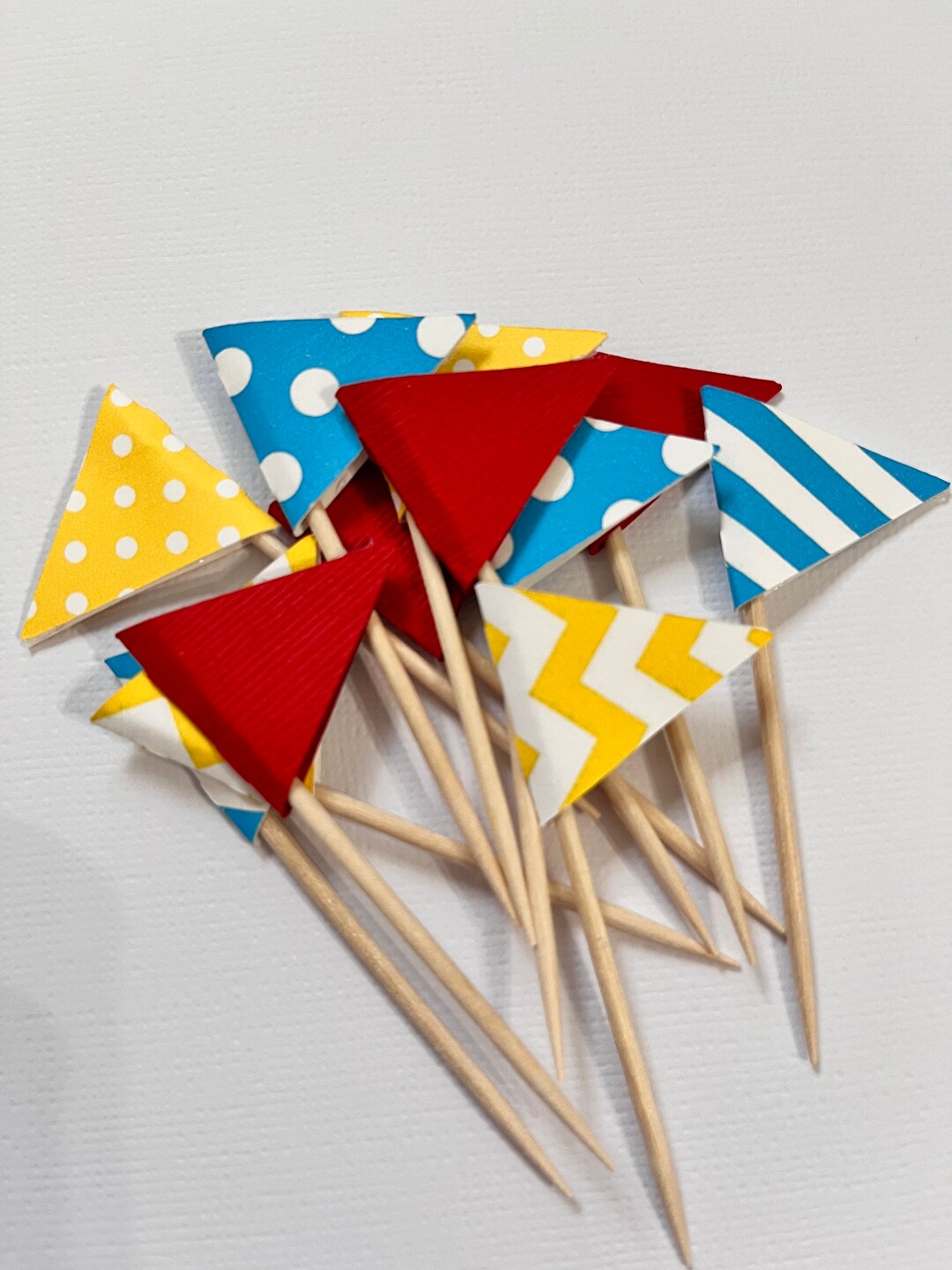 Flag Food Picks Flag Cupcake Toppers Set Of 24 Circus Flag Etsy