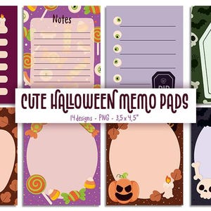 halloween memo pad, memo pad template, memo pad printable, memo pad digital, memo pad stationary, halloween printable, notepad printable
