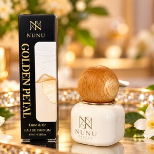NUNU PARFUM Golden Petal 5ml + Fresh Encounter Refillable Car Air Freshener Gift Set
