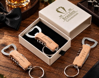 Personalisierte, gravierte Flaschenöffner: Geschenke für Trauzeugen, Gastgeschenke zur Hochzeit.