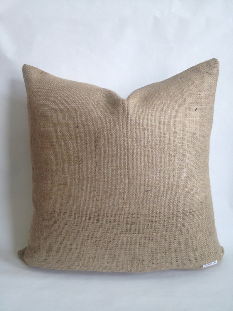 Cream Burlap and Natural Burlap Striped Pillow Cover Etsy