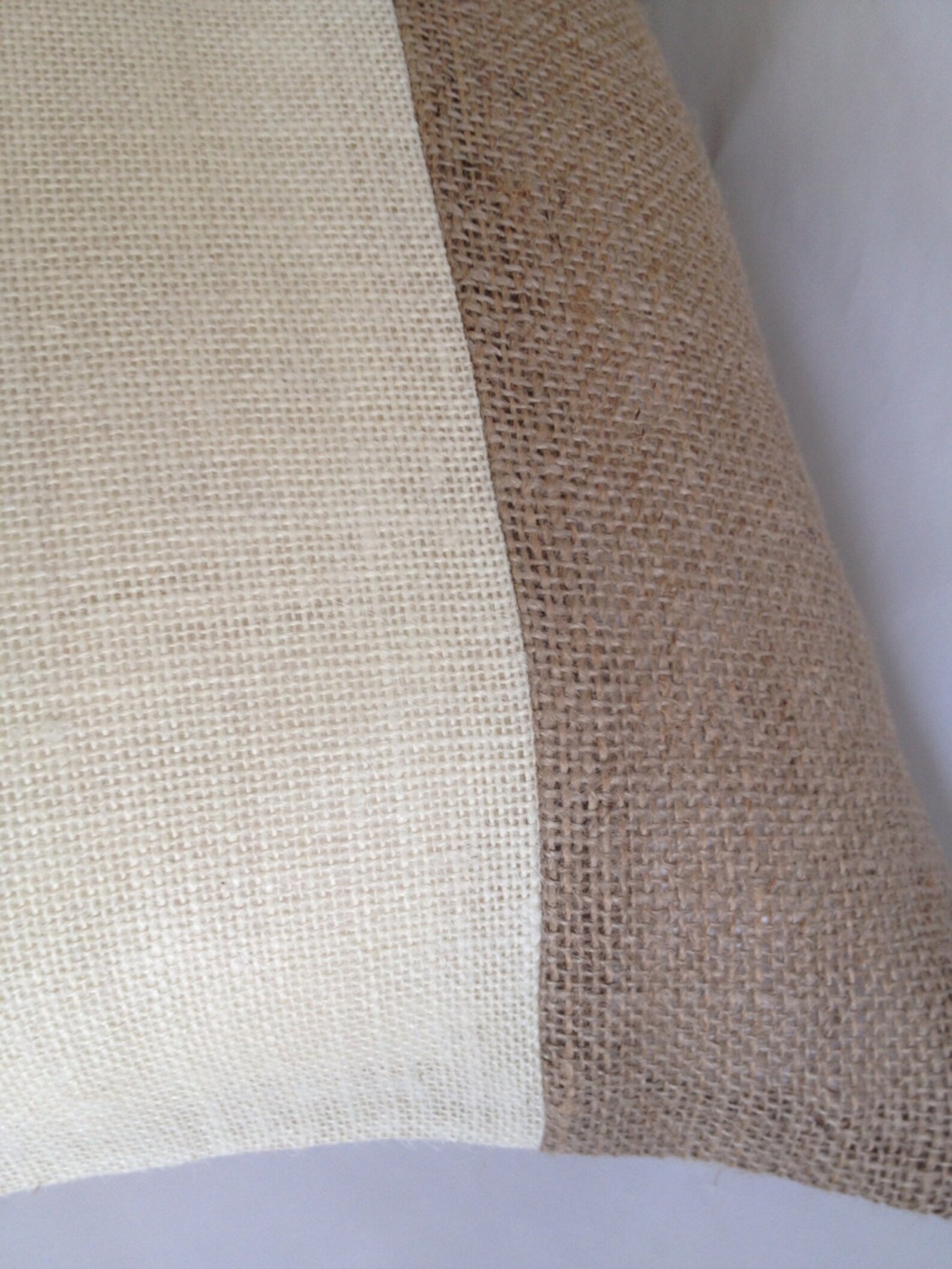 Cream Burlap and Natural Burlap Striped Pillow Cover Etsy