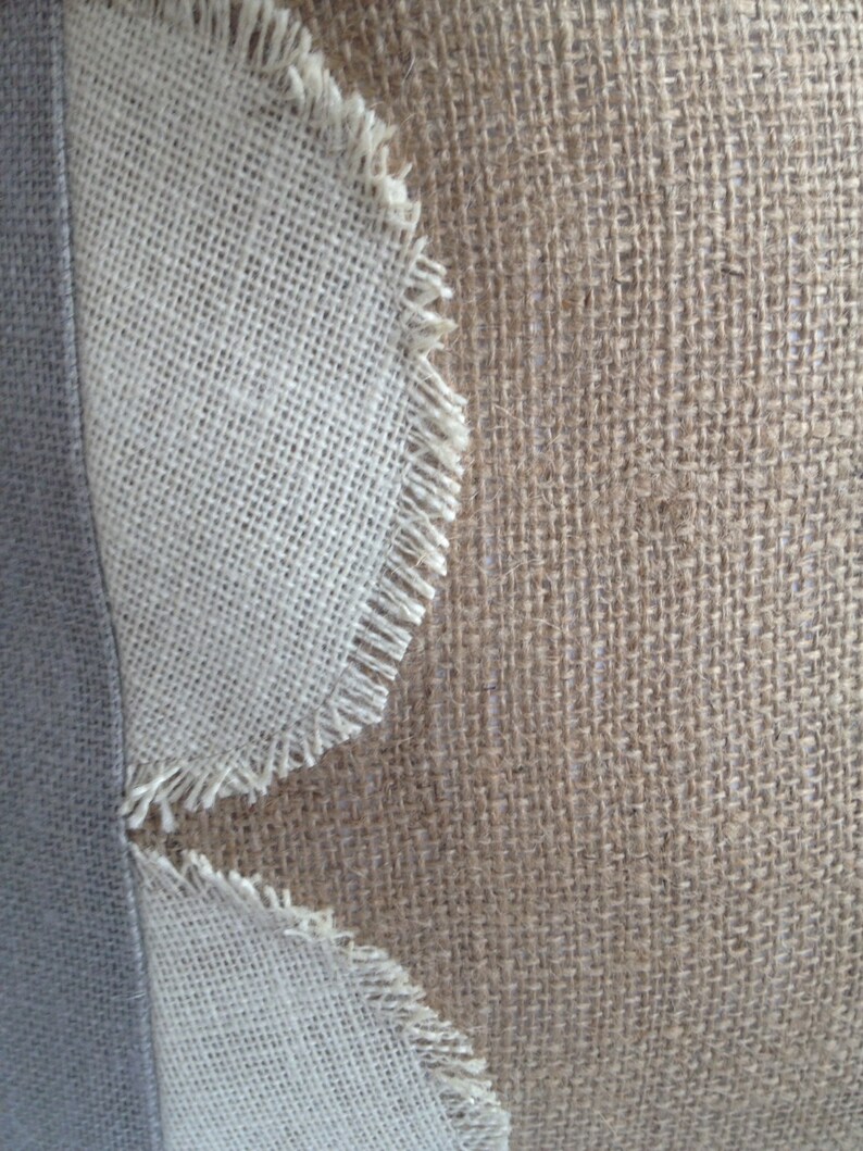Light Gray Burlap With Scalloped Cream Burlap and Natural Etsy