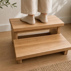 Houten opstapje voor volwassenen - Stevig keukenkrukje