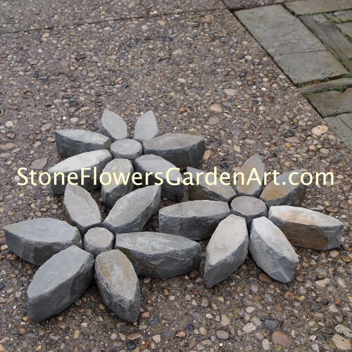 Stone Flowers Garden Art Flower Bouquet 2 Etsy