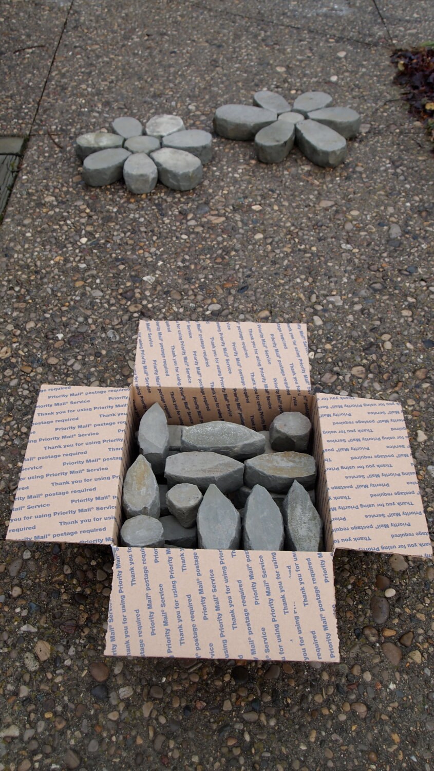 Stone Flowers Garden Art Flower Bouquet 2 Etsy