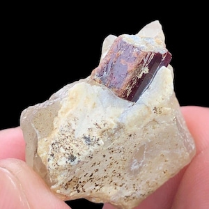 Natural Tantalite Crystal on Quartz Specimen | Afghanistan Mineral (69 Carats)