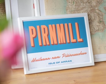 Pirnmill - Isle of Arran - Scotland - Souvenir Destination Unframed Print - Retro Vintage Travel Print - Favourite City Poster