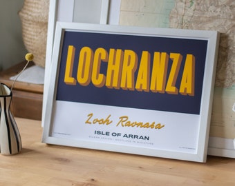 Lochranza - Isle of Arran - Scotland - Souvenir Destination Unframed Print - Retro Vintage Travel Print - Favourite City Poster