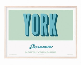 York - England City Print UK - Souvenir Destination Unframed Print - Retro Vintage Travel Print - Favourite City Poster - Unframed