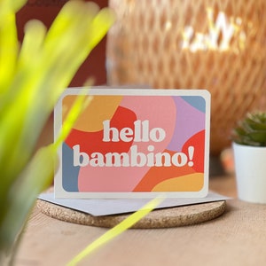 Hello Bambino New Baby Card, Welcome to the World Card, New Born, Baby Girl Card, Baby Boy Card, Baby Shower Card, Colourful Design UK image 5