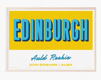 Edinburgh - Scotland - Souvenir Destination Unframed Print - Retro Vintage Travel Print - Favourite City Poster