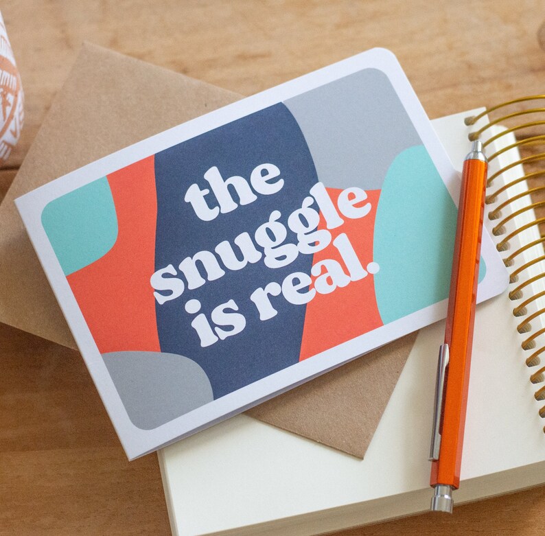 The Snuggle Is Real Funny Valentine's Card UK image 1