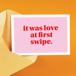 Funny Valentine's Card - Love At First Swipe Tinder Funny - Valentine's Card - Tinder Valentine's Card - Valentine's Cards