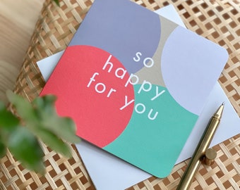 Congratulations Card - Happy For You Card - Congratulations New Home Card - New Baby Card - New Job Card - Adoption Card - Expecting Card