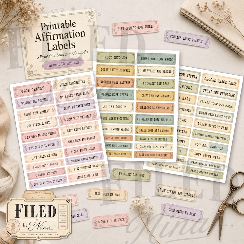 Little Notes of Hope, 60 Affirmation Labels and Positive Quote Strips ...