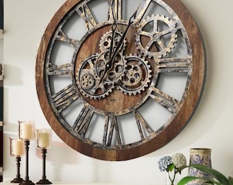 Vintage Buco 1320 Wooden Foliot Wall Clock by Baumann Swiss