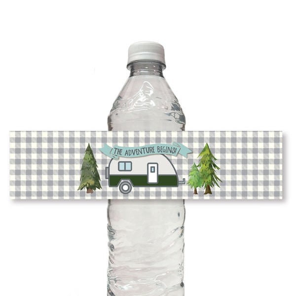 Camper Baby Shower Water Bottle Etsy Camper Baby Shower Water Bottle Etsy