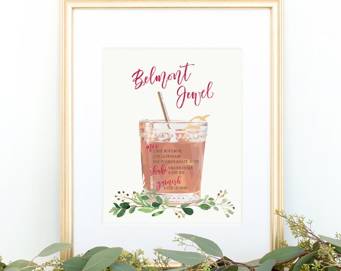 Belmont Jewel Drink Sign, Printable, Horse Race Party Decoration, Decor ...