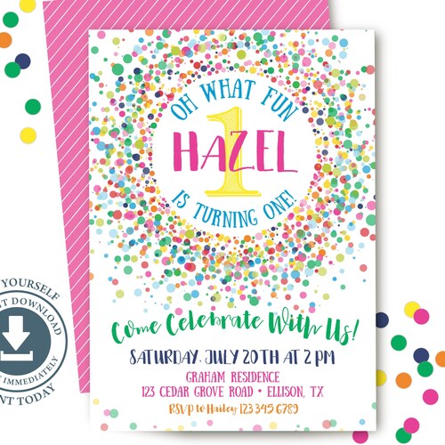Sprinkle Birthday Invitation First Birthday Etsy