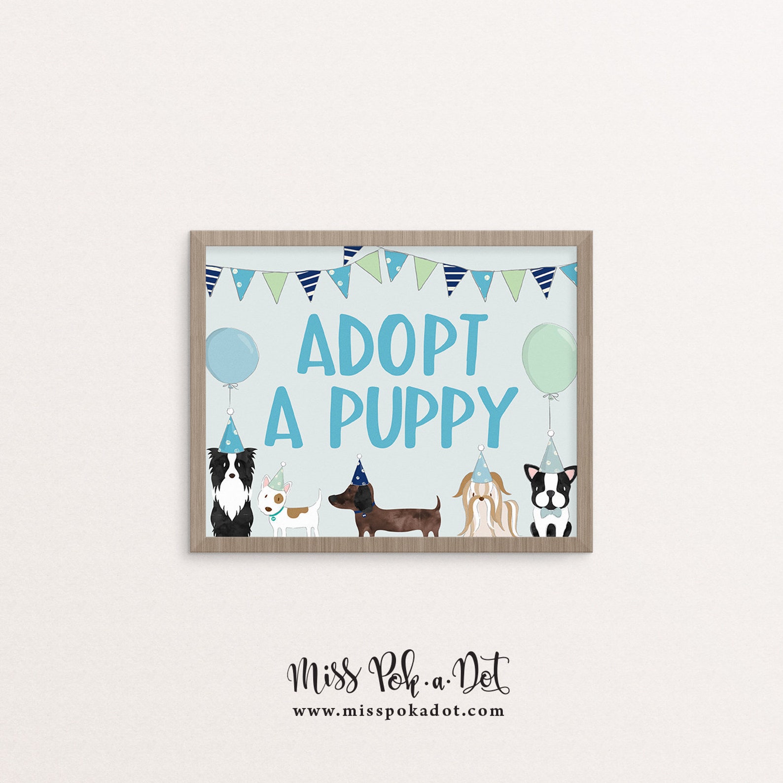 thumbnail image 2 of Puppy Adoption Party Set - 1 Sign & 10 Certificates For Birthday Parties & Classroom Games 2 of 12