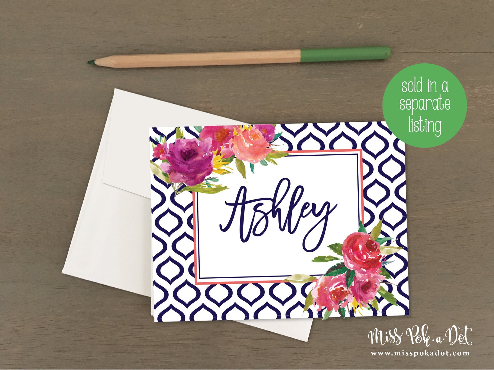 Personalized Folded Note Cards Gift Women Girls Stationery Etsy