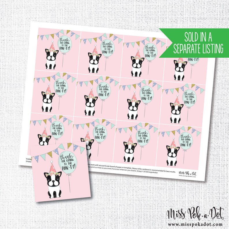 Puppy Dog Birthday Party Backdrop Banner Sign, Editable Digital File, Adopt a Pet, Adoption, Girl, Photo Prop, Back Drop, Doggy Paw-ty, Pink image 3