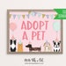 Adopt A Puppy Sign, Printable, Dog Birthday Party, Puppy Adoption, Girl ...