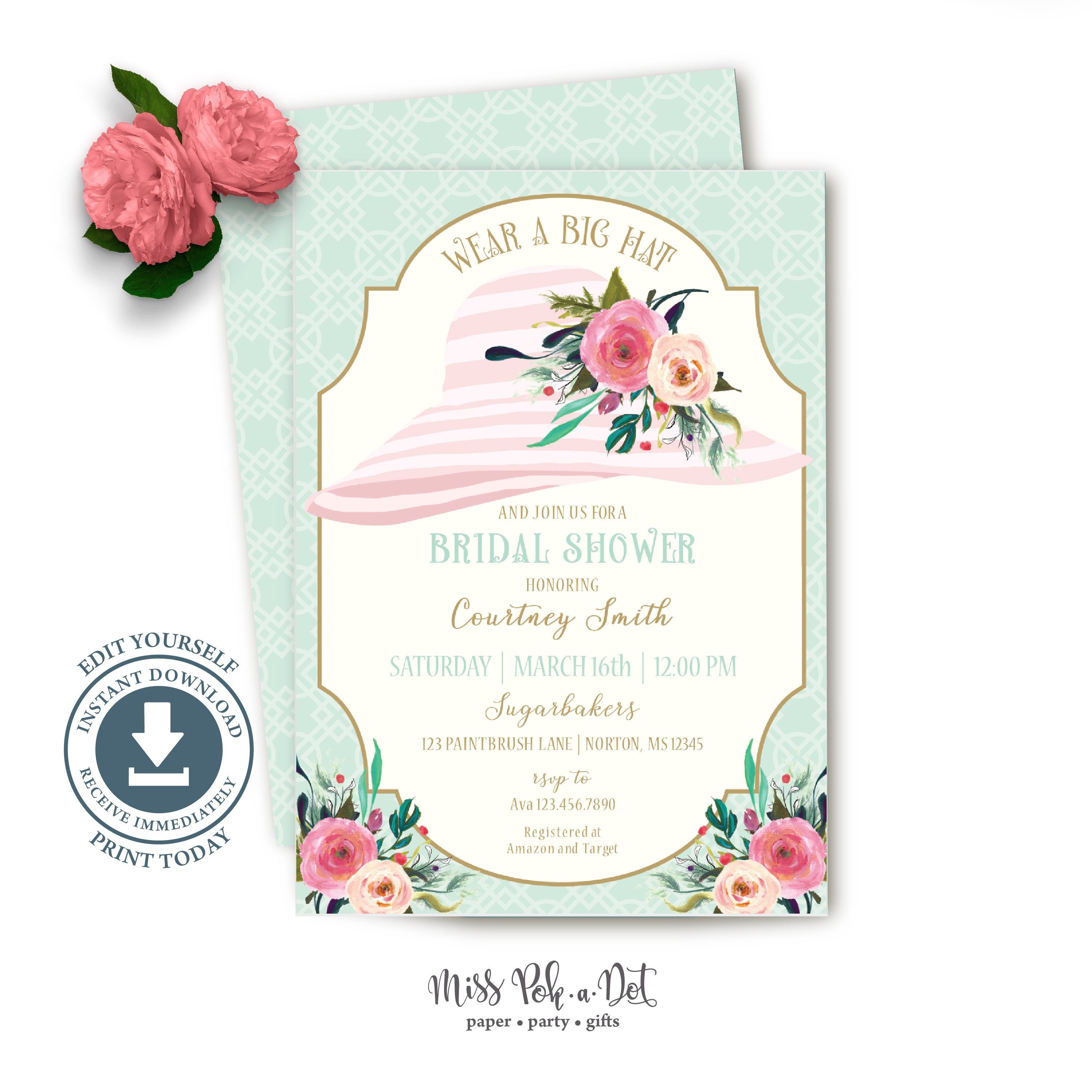 Hat Bridal Shower Invitations 4