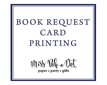 Book Request Card Printing, Printed Cards, Bring A Book Instead of a Card, Stock the Library, Invitation Insert