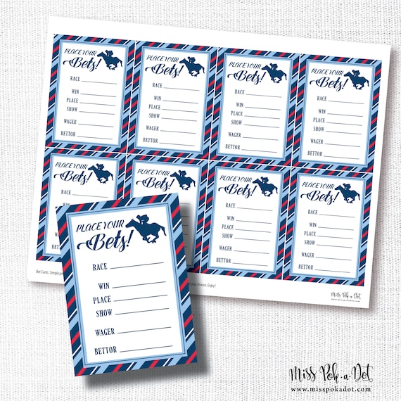 Horse Race Place Card Horse Race Place Card