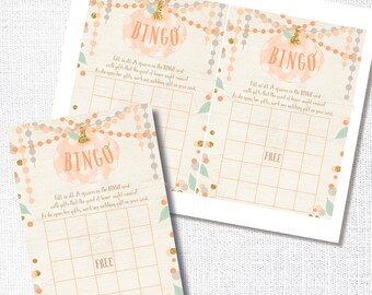 A little pumpkin is on the way BINGO baby shower game -orange pumpkin bingo card - instant download - gender neutral - DIGITAL printable