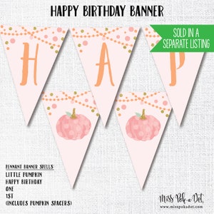 Little Pumpkin is One Birthday Invitation Editable Printable - Etsy