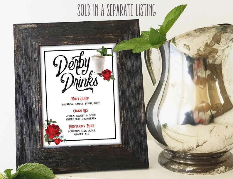 Kentucky Derby Party Invitation, Editable Digital Invite, Horse Race, Vintage Rose, Run For the Roses, Digital Download image 10