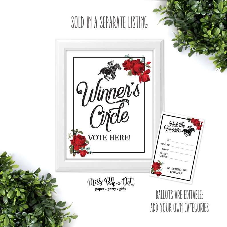 Kentucky Derby Party Invitation, Editable Digital Invite, Horse Race, Vintage Rose, Run For the Roses, Digital Download image 9