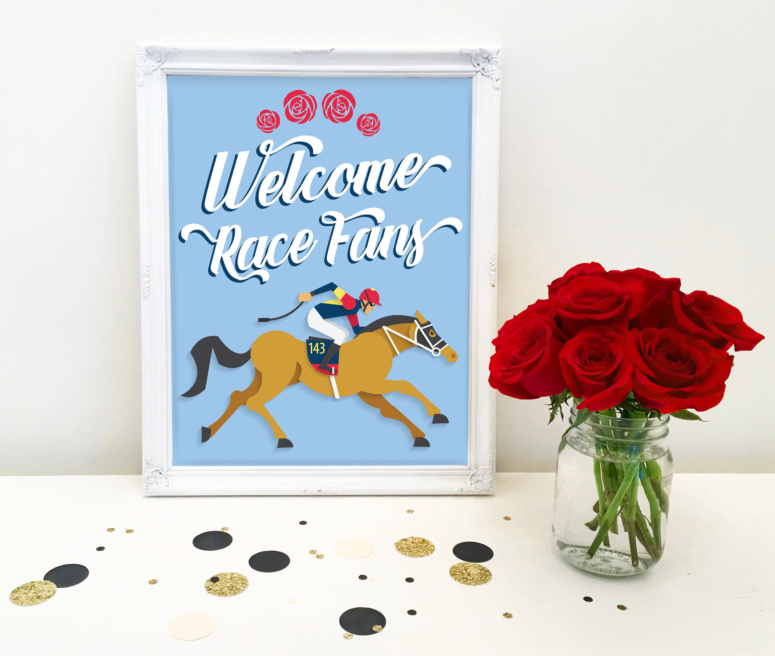 Kentucky Derby Party Sign Printable Welcome Race Fans Horse | Etsy