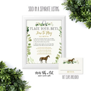 Derby Menu Sign, Editable Printable, Derby Race Horse, Decor, Greenery, Dinner, Buffet, Food, Download, Digital, Menu, Green, Gold image 3