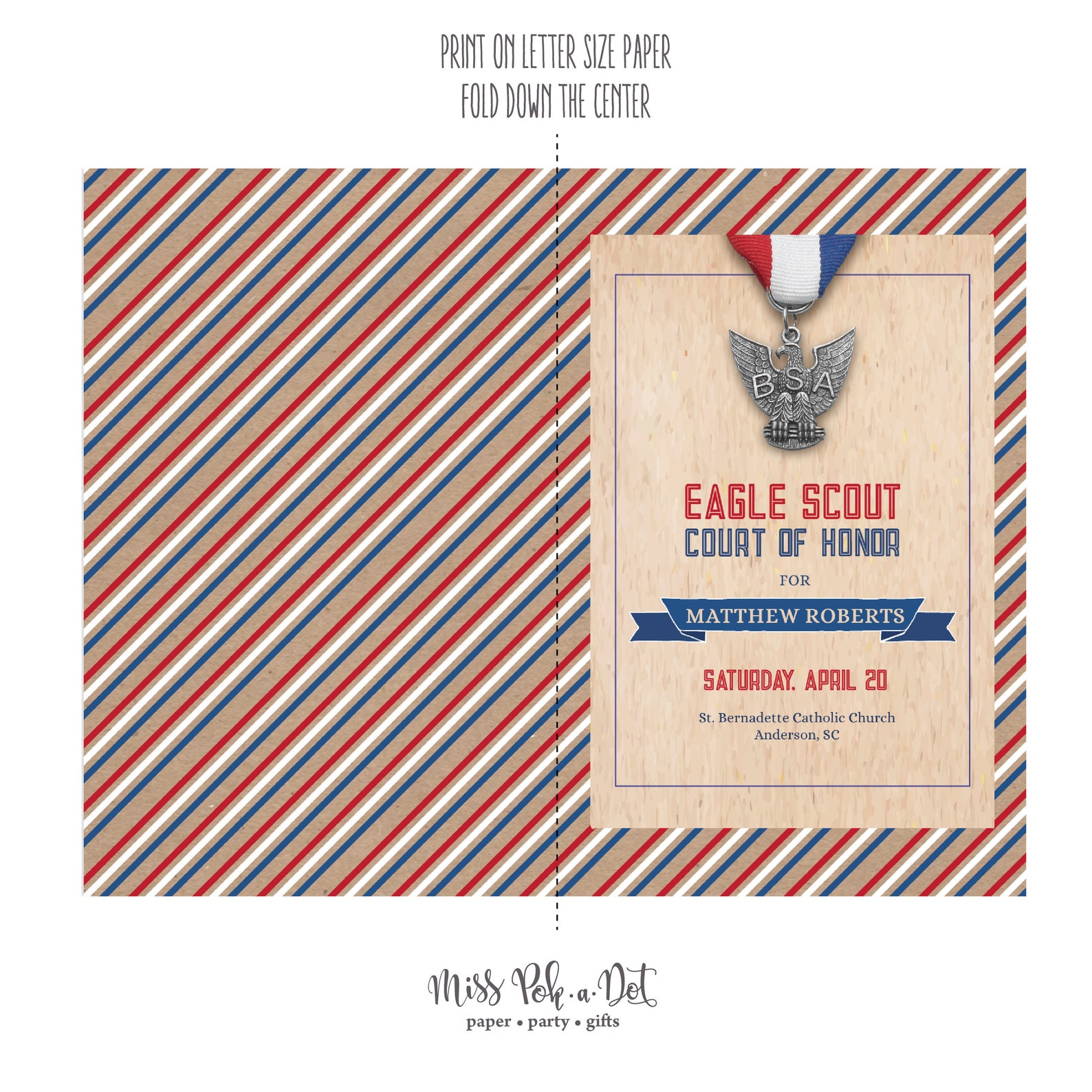 Eagle Scout Court of Honor Ceremony Program Cover Editable - Etsy