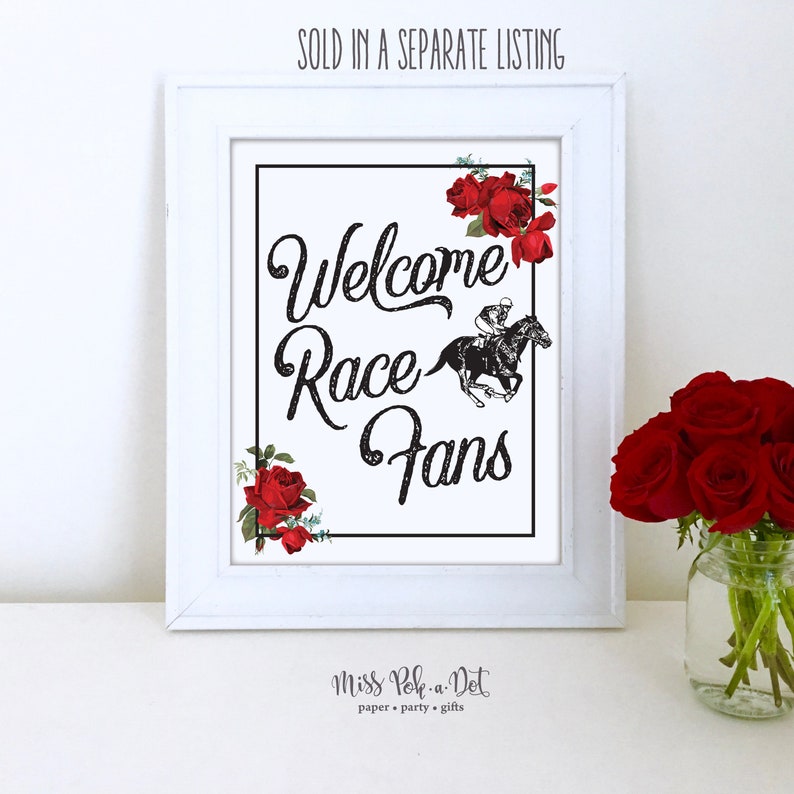 Derby Party Winner's Circle Cards, Editable Printable File, Tag, Label, Best Dressed, Couple, Hat, Bow Tie, Vintage Rose, Prize image 5