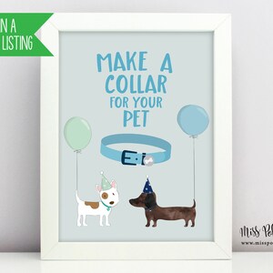 Puppy Dog Party Treat Sign, Printable, Blue Dog Birthday Party, Puppy ...