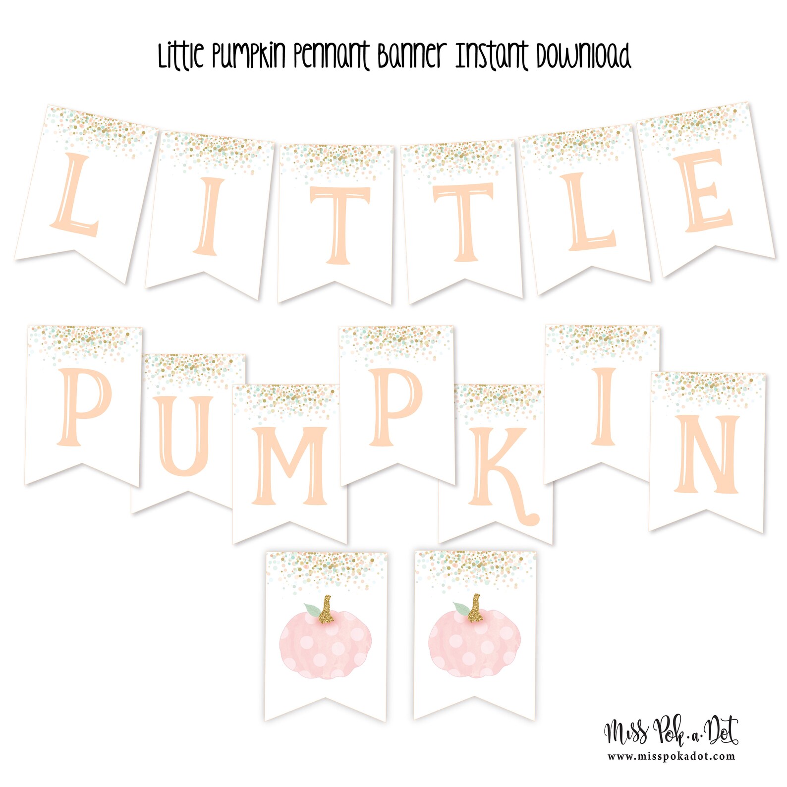 Little Pumpkin Printable Pennant Banner Digital Download File - Etsy