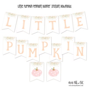 Little Pumpkin Printable Pennant Banner Digital Download File Fall Baby ...
