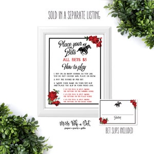 Kentucky Derby Party Invitation, Editable Digital Invite, Horse Race, Vintage Rose, Run For the Roses, Digital Download image 8
