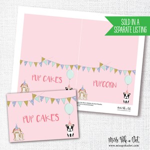 Puppy Dog Birthday Party Backdrop Banner Sign, Editable Digital File, Adopt a Pet, Adoption, Girl, Photo Prop, Back Drop, Doggy Paw-ty, Pink image 5