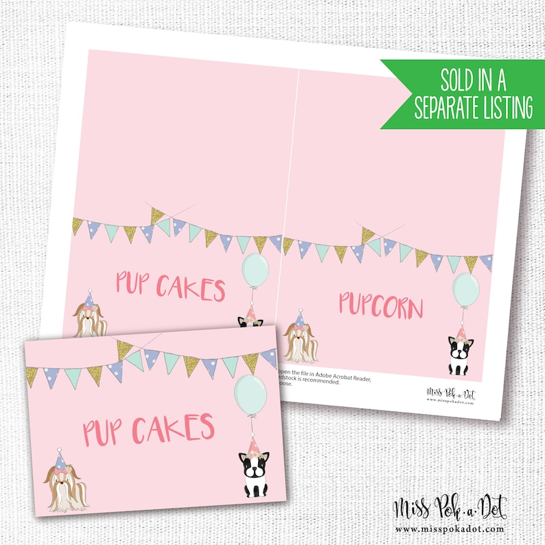 Puppy Dog Birthday Party Backdrop Banner Sign, Editable Digital File, Adopt a Pet, Adoption, Girl, Photo Prop, Back Drop, Doggy Paw-ty, Pink image 5