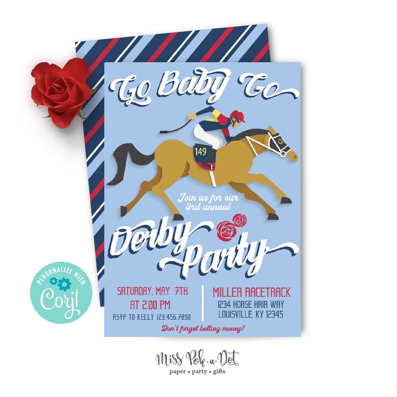 Kentucky Derby Party Invitation Editable Digital Download Etsy