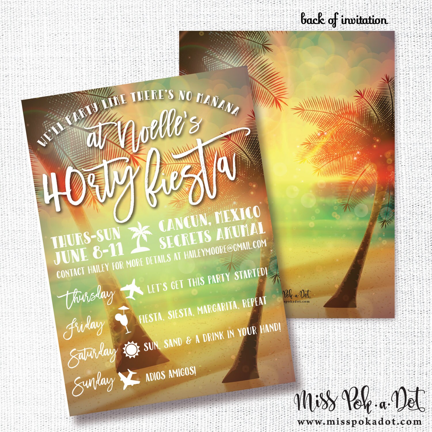 Fiesta Birthday Party Invitation Printable 40th Birthday Etsy Israel