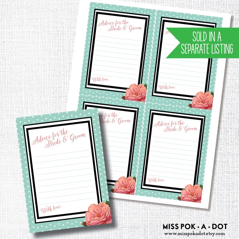 Date Night Ideas Card Printable Bridal Shower Wedding | Etsy