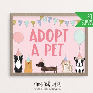 Puppy Dog Birthday Party Backdrop Banner Sign, Editable Digital File, Adopt a Pet, Adoption, Girl, Photo Prop, Back Drop, Doggy Paw-ty, Pink image 4